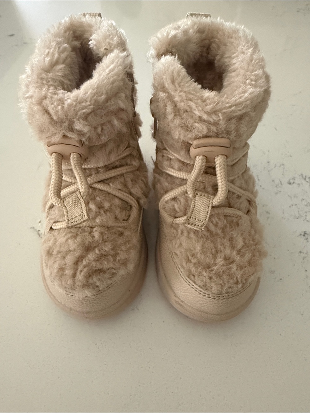 H&M Beige Faux-Shearling Kids Booties